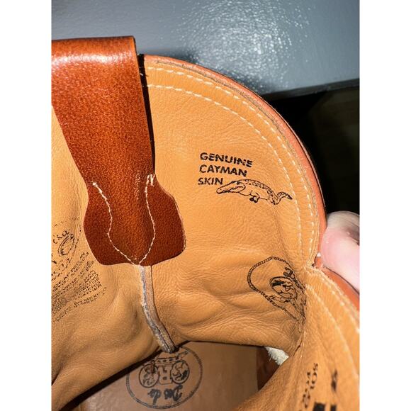 Espolon De Oro Boots Size Y 1 Brown‎ Alligator Embossed Exotic Cowboy Western - Picture 10 of 15